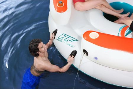 Надувной матрас-остров 267х267см (255х255х67см) "Kick Back" с ручками и подстаканниками, до 360кг, Bestway 43135 BW