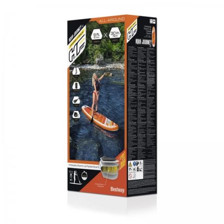 SUP-доска "Aqua Journey" 274x76x12см, насос, весло, лиш, киль, ремнабор, сумка, до 100кг, Bestway 65349 BW