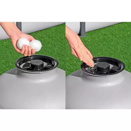 Песочный фильтр-насос 8327л/ч, резервуар для песка 20кг, фракция 0.45-0.85мм, Bestway 58499 BW