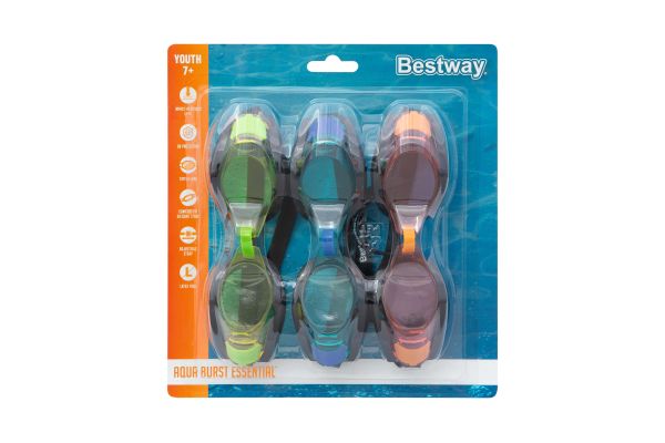 Очки для плавания "Focus" от 7 лет, 3 цвета в наборе, Bestway 21096 BW