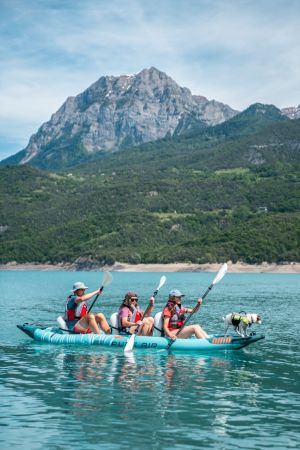 Надувная байдарка Kayak Glider-475 475x83х42см,3 весла, 3 сиденья, киль, до 230кг, Aqua Marina PA-25GD03