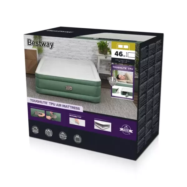 Надувная кровать "ToughLite" 203х152х46см, встр.насос 220В, до 300кг, Bestway 69646 BW