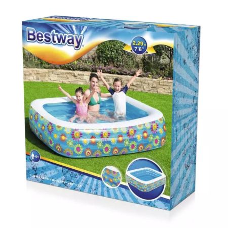 Детский надувной бассейн 229х152х56см "Счастливая Флора" 702л, от 6 лет, Bestway 54120 BW