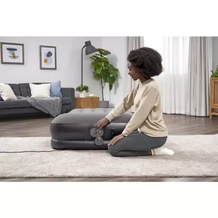 Надувная кровать 191х97х36см с подголовником, встр.насос USB 5В, до 150кг, Bestway 671BT BW