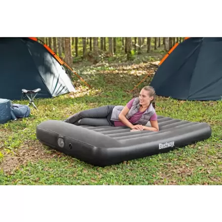 Надувная кровать 191х137х30см с подголовником, встр.насос USB 5В, до 300кг, Bestway 671BR BW