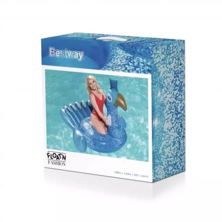 Надувной матрас-плот для плавания 198х164см "Павлин" с ручками, до 90кг, от 12 лет, Bestway 41101 BW