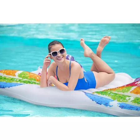 Надувной матрас-плот для плавания 294х193см "Радуга" с ручками, до 90кг, Bestway 43261 BW