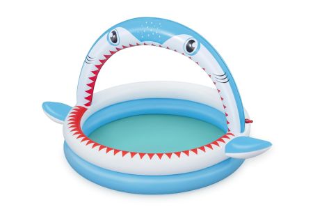 Детский надувной бассейн 163x127x92см "Акула" с разбрызгивателем, 130 л, от 2 лет, Bestway 53157 BW