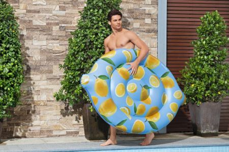 Надувной матрас-остров для плавания 176х122см "Scentsational" с запахом лимона, до 90кг, Bestway 43392 BW