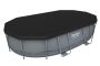 Каркасный бассейн Power Steel 488х305х107см, 10949л, фил.-насос 3028л/ч, лестница, тент, Bestway 56448 BW