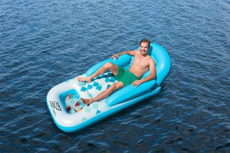Надувной матрас-шезлонг для плавания 231х107см (198х93х84см) "Cool Days" с подстаканником, до 90кг, Bestway 43130 BW