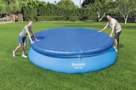 Тент для бассейнов с надувным бортом Fast Set 366см (D395см), Bestway 58034 BW