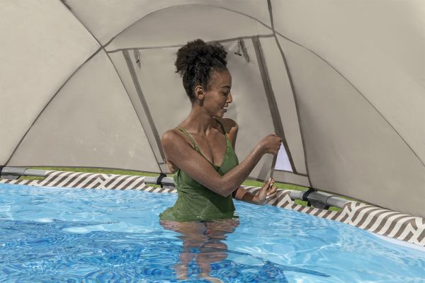 Каркасный бассейн Steel Pro Max 396x107см, 11133 л, фил.-нас. 2006 л\ч, лестн, тент, навес, Bestway 561FY BW