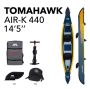 Надувная байдарка "Tomahawk AIR-K440" 440x78см, насос, сиденье, киль, рюкзак, до 210кг, Aqua Marina AIR-K 440
