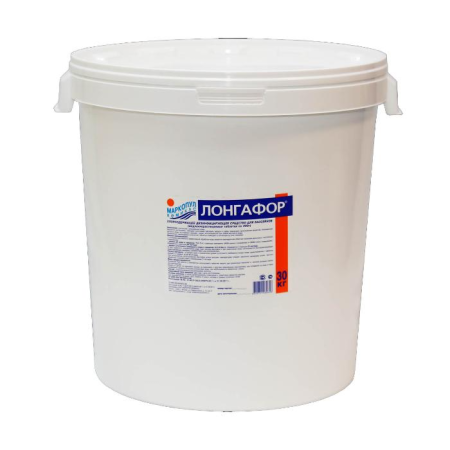 ЛОНГАФОР, 30кг ведро, табл.200гр, медленнорастворимый хлор для непрерывной дезинфекции воды, Маркопул Кемиклс М10