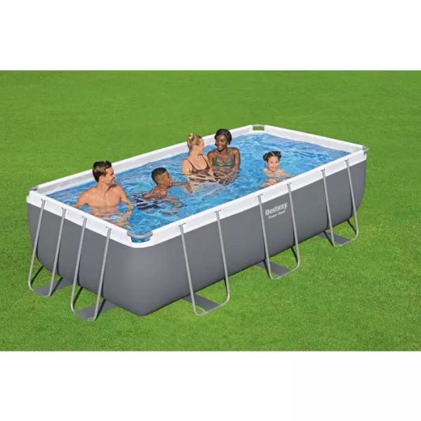 Каркасный бассейн Power Steel 404х201х100см, 6478л, песч.фил.-нас. 2006л/ч, лестница, Bestway 56442 BW