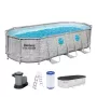 Каркасный бассейн Power Steel 549х274х122см, "Камень" 13430л, фил.-нас 5678л/ч, лестн, тент, Bestway 56716 BW