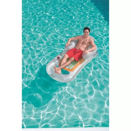 Надувной матрас-кресло для плавания 161х84м с окном, до 90кг, 2 цвета, Bestway 43028 BW