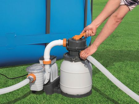 Песочный фильтр-насос 3785л/ч, резервуар для песка 9кг, фракция 0.45-0.85мм, Bestway 58495 BW