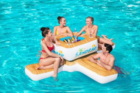 Надувной матрас-остров для плавания 246х246см "Песчаная коса" с холодильником, до 360кг, Bestway 43294 BW