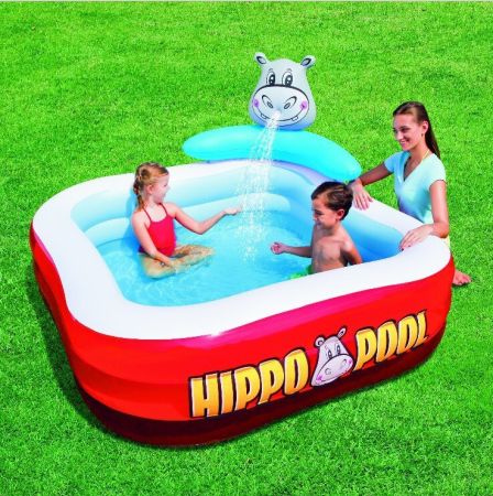 Игровой бассейн 201х201х91см "Гиппопотам" с разбрызгивателем, 316л, Bestway 53050 BW