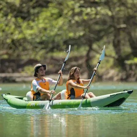 Надувной каяк "Betta-412" 412x80см двухместный, насос, весла, сиденья, киль, сумка, до 180кг, Aqua Marina BE-412