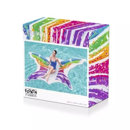 Надувной матрас-плот для плавания 294х193см "Радуга" с ручками, до 90кг, Bestway 43261 BW