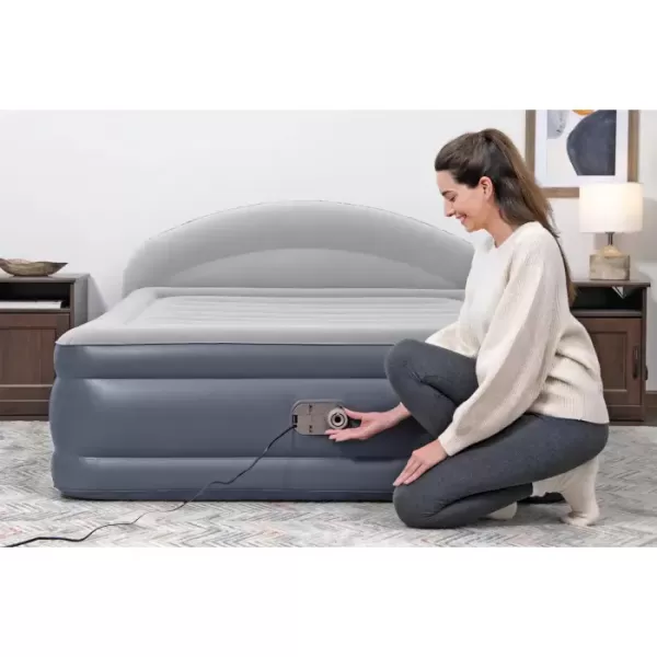 Надувная кровать 229х152х84см со спинкой, встр.насос 220В, до 300кг, Bestway 671BD BW