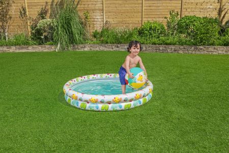 Детский надувной бассейн 122х20см с мячом и кругом, 137л, от 2 лет, Bestway 51124 BW