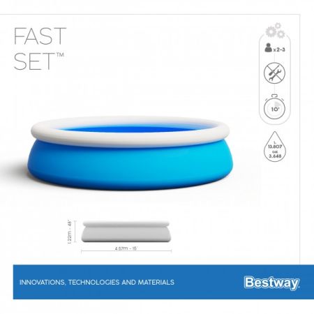 Бассейн Fast Set 457х122см, 13807л, фил.-насос 3028л/ч, лестница, Bestway 57289 BW