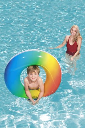 Надувной круг 91см "Радуга" с ручками, от 10 лет, 2 цвета, Bestway 36126 BW