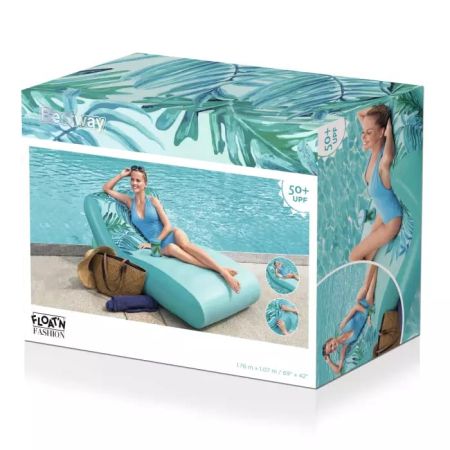 Надувной матрас-шезлонг для плавания 176х107см с тканевым чехлом и подстаканником, до 90кг, Bestway 43402 BW