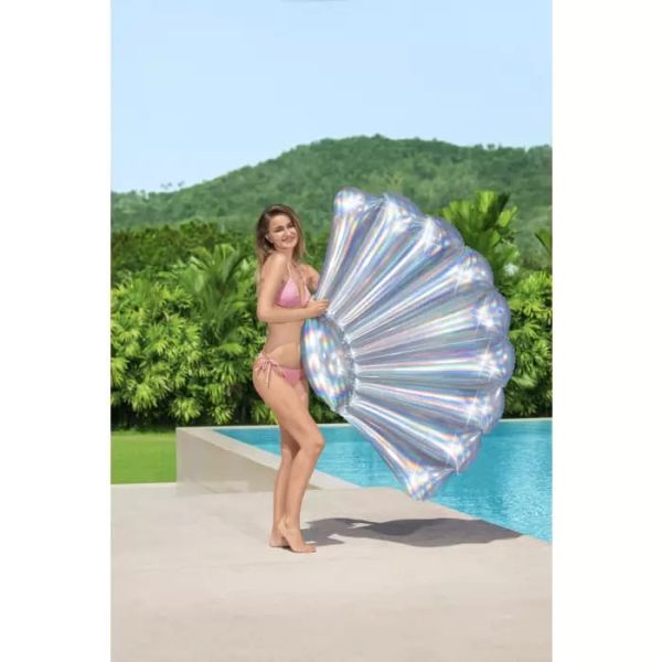 Надувной матрас-плот для плавания 185х114см "Радужная ракушка" до 90кг, Bestway 43414 BW