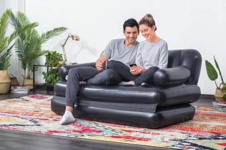 УЦЕНКА Надувной диван-трансформер Double 5-in-1 Multifunctional Couch 188х152х64 см (черный)без насоса, Bestway У75054 BW