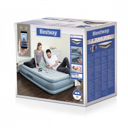Надувная кровать 152х203х46см "Tritech" встр.нас. 220В Sleep Control, до 300кг, Bestway 67708 BW