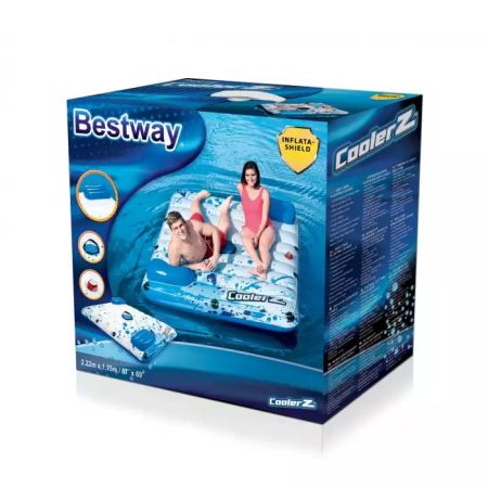 Надувной матрас-шезлонг для плавания 222х175см для двоих, с термосумкой, Bestway 43119 BW