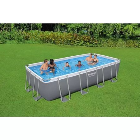 Каркасный бассейн Power Steel 549х274х122см, 14812л, песч.фил.-нас. 5678/ч, лестн., тент, Bestway 56466 BW