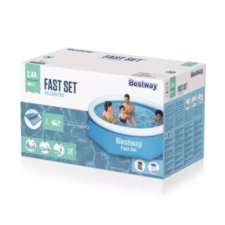 Бассейн Fast Set 244х61см, 1880л, фил.-насос 1249л/ч, Bestway 57450 BW