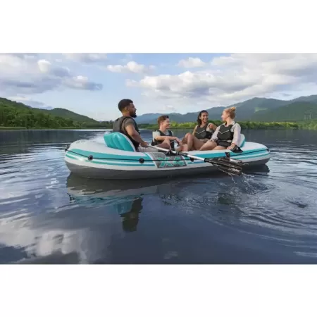 Надувная лодка "Adventure Elite X4 Raft Set" 315х165см, алюм.вёсла, насос 62086, до 500кг, Bestway 65158 BW