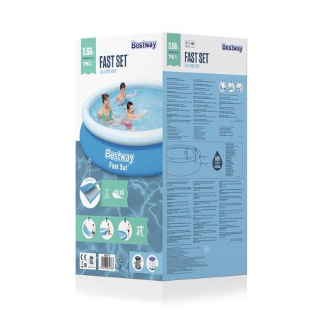 Бассейн Fast Set 366х76см, 5377л, фил.-насос 1249л/ч, Bestway 57274 BW