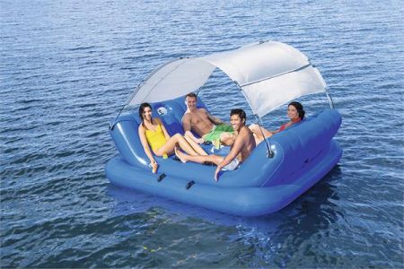Надувной матрас-остров для плавания 272х196см с аудио колонкой, для 4 человек, Bestway 43134 BW