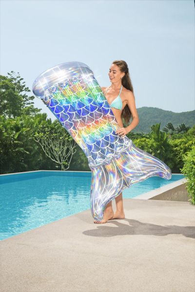 Надувной матрас для плавания 193х101см "Радужный хвост русалки" до 90кг, Bestway 43413 BW