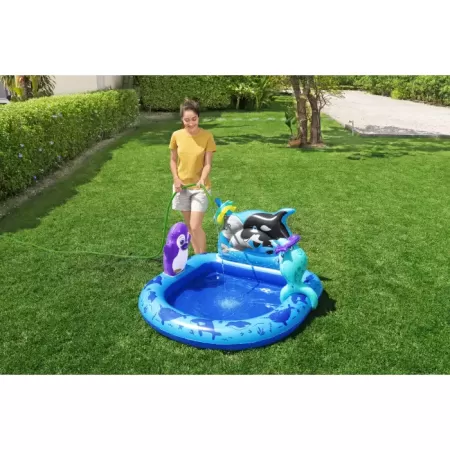 Детский надувной бассейн 134x131x73cм "Polar Pals" с игрушками, 84 л, от 2 лет, Bestway 53156 BW