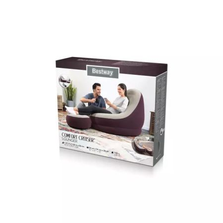 Надувное кресло 100х121х86см "Comfort Cruiser" с пуфиком 54х54х26см, 2 цвета, Bestway 75053 BW