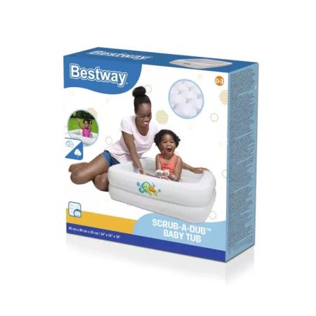 Надувная ванночка для купания 86х86х25см с надувным дном, до 3 лет, Bestway 51116 BW