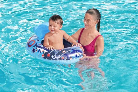 Надувные водные ходунки 76х65см со спинкой, 6-18 мес, 2 вида, Bestway 34126 BW